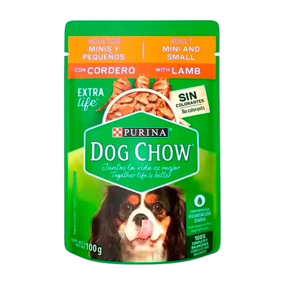 Alimento húmedo, purina dog chow sabor cordero, razas adultos minis y pequeños, / 213792