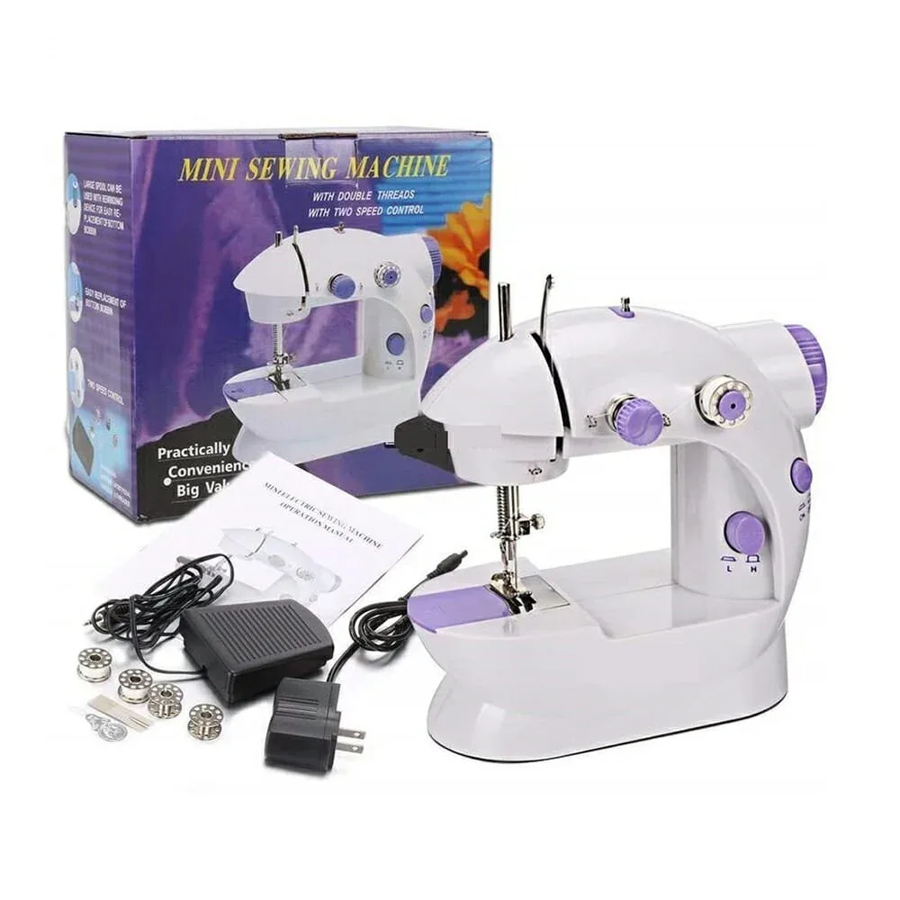 Mini máquina de coser automática con 2 velocidades y función de doble hilo / mini sewing machine / sm-202a / jz1023 / 80599 / 11254 / mxmz