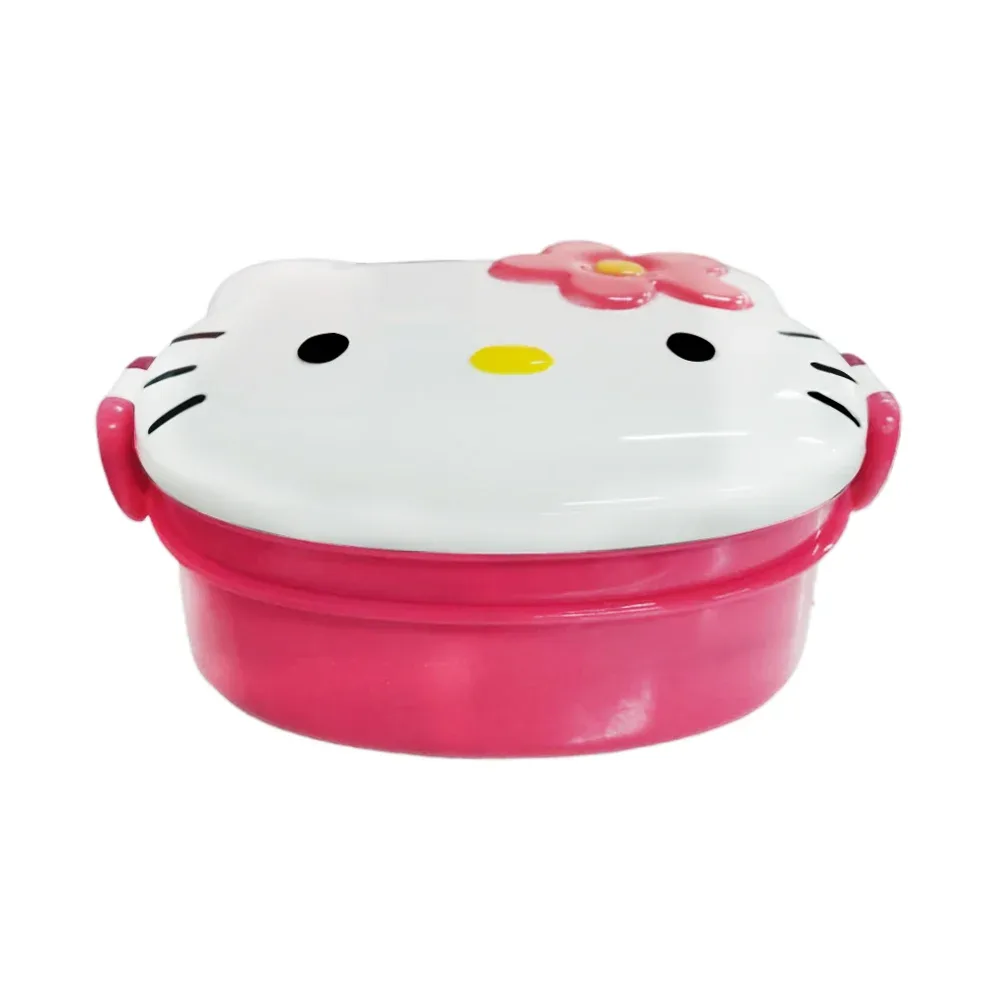Tupper de plástico de 2 niveles y 1 cubierto + diseño de hello kitty, variedad de colores / 22-cf-19