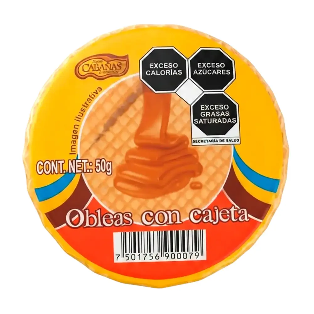 1pz obleas medianas super cabadas con relleno de cajeta, 50g / 900079