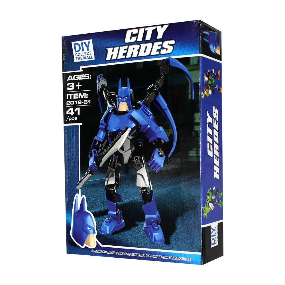 Figura juguete armable con forma de héroes y villanos city herdes con accesorios intercambiables, variedad de modelos / 2012-31