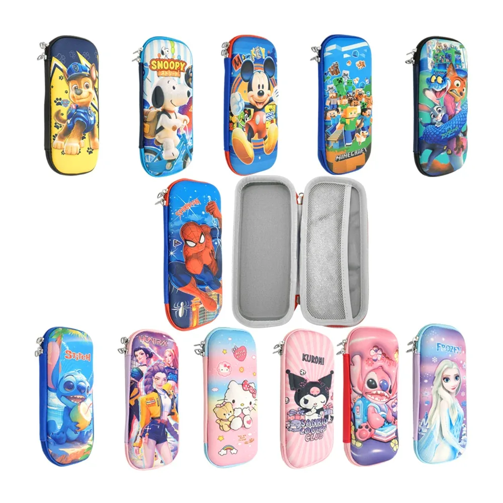 Estuchera lapicera ovalada con diseño 3D de personajes, variedad de diseños / pencil box / bd-70 / 088-6 / sh88 / sh66 / 6609