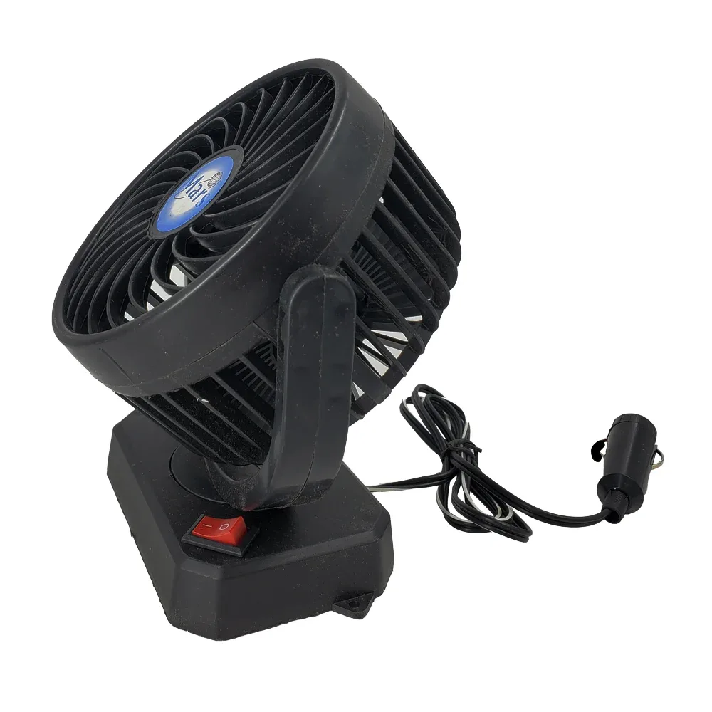 Ventilador redondo portátil para vehículo con base y enchufe de encendedor, 12v / mars / vehicle mounted fan / mars-x385