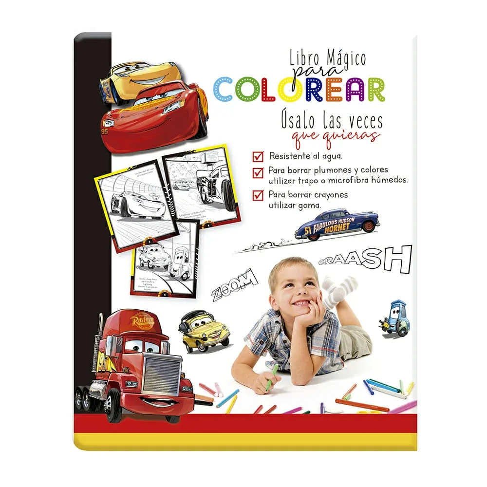 Libro mágico upak de 48 páginas con diseño de cars para colorear / 3717