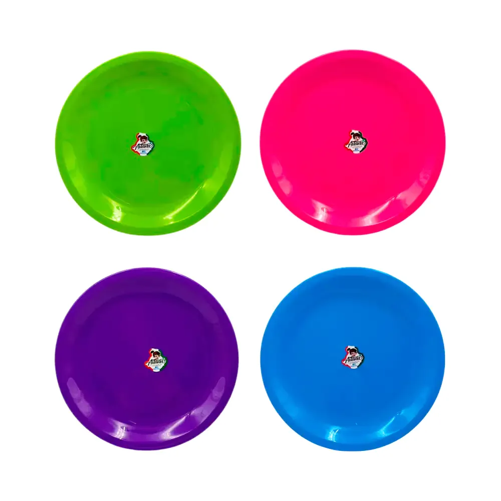 1pza Plato extendido de plástico aitana de 19cm, variedad de colores
