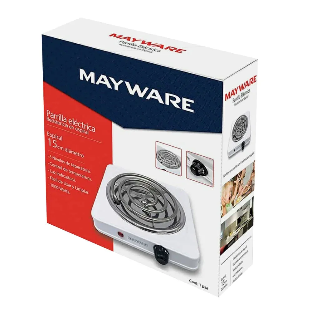 Parrilla eléctrica mayware con controlador de temperatura 1000w hy1000a