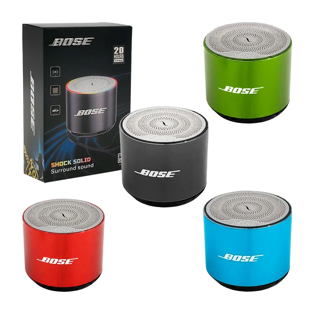 Mini bocina bose cilíndrica, entrada tf y usb, sonido potente, con luz rgb