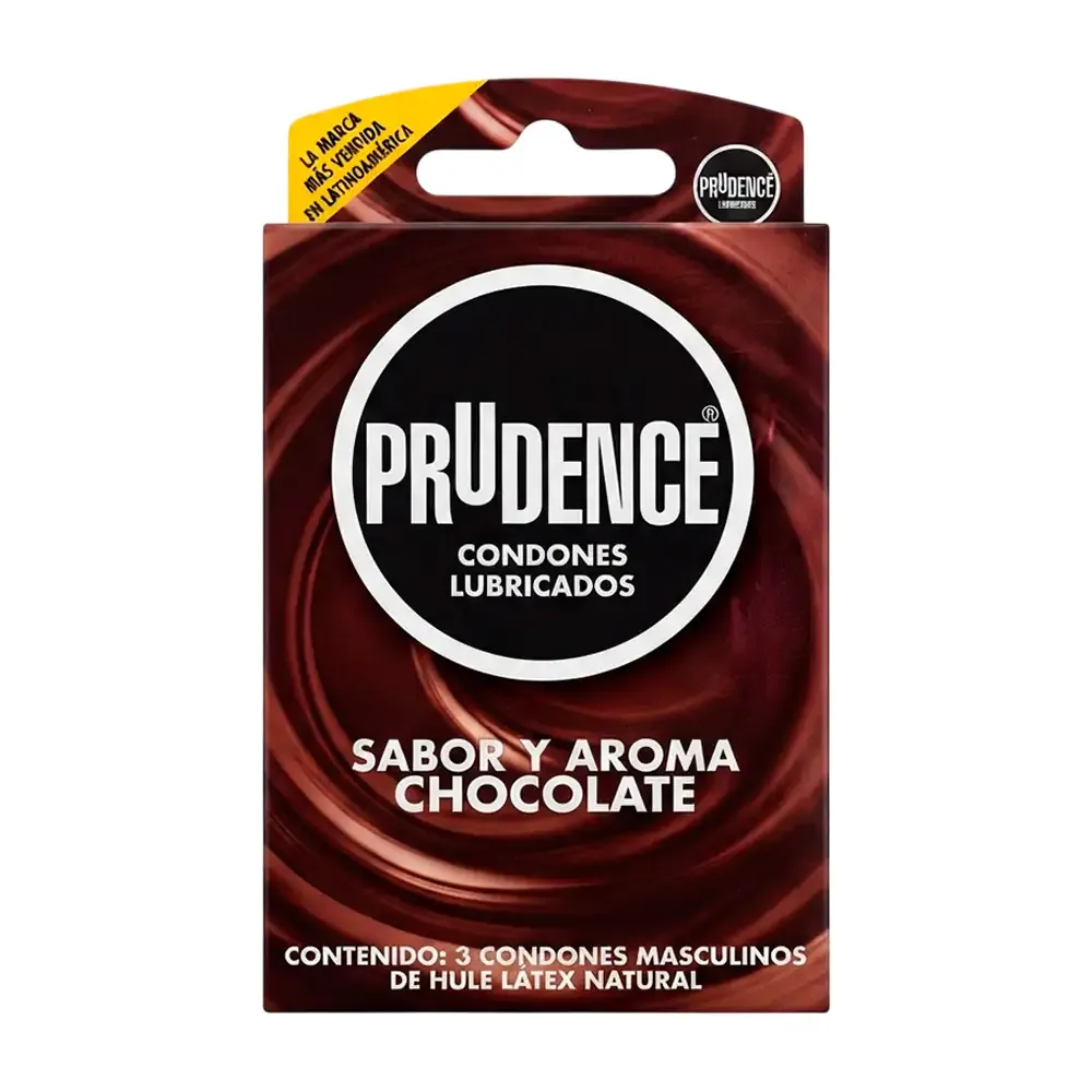 Paquete con 3 condones - preservativos prudence sabor y aroma a chocolate / 982514