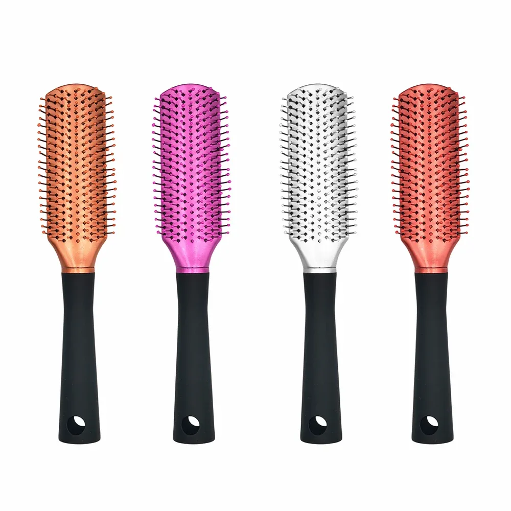 Cepillo de plástico rectangular con cerdas suaves para el cabello, variedad de colores / a548