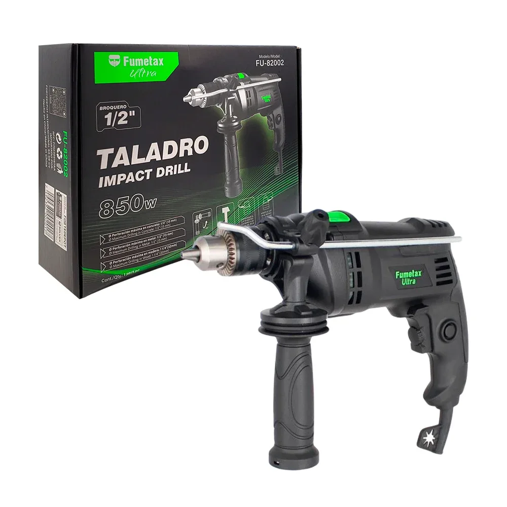 Taladro impact drill 850w, perforación máxima en concreto, metal y madera