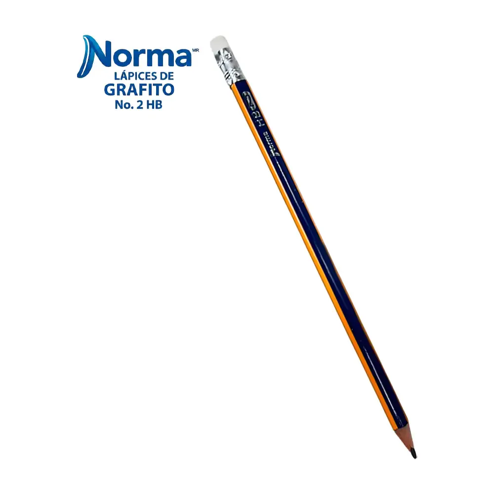 1pza Lápiz triangular norma de grafito 2hb con borrador