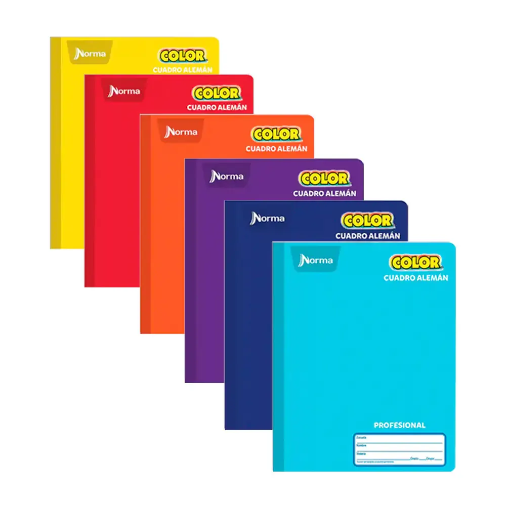 Libreta - cuaderno profesional cosido norma con 100 hojas de cuadro alemán, variedad
