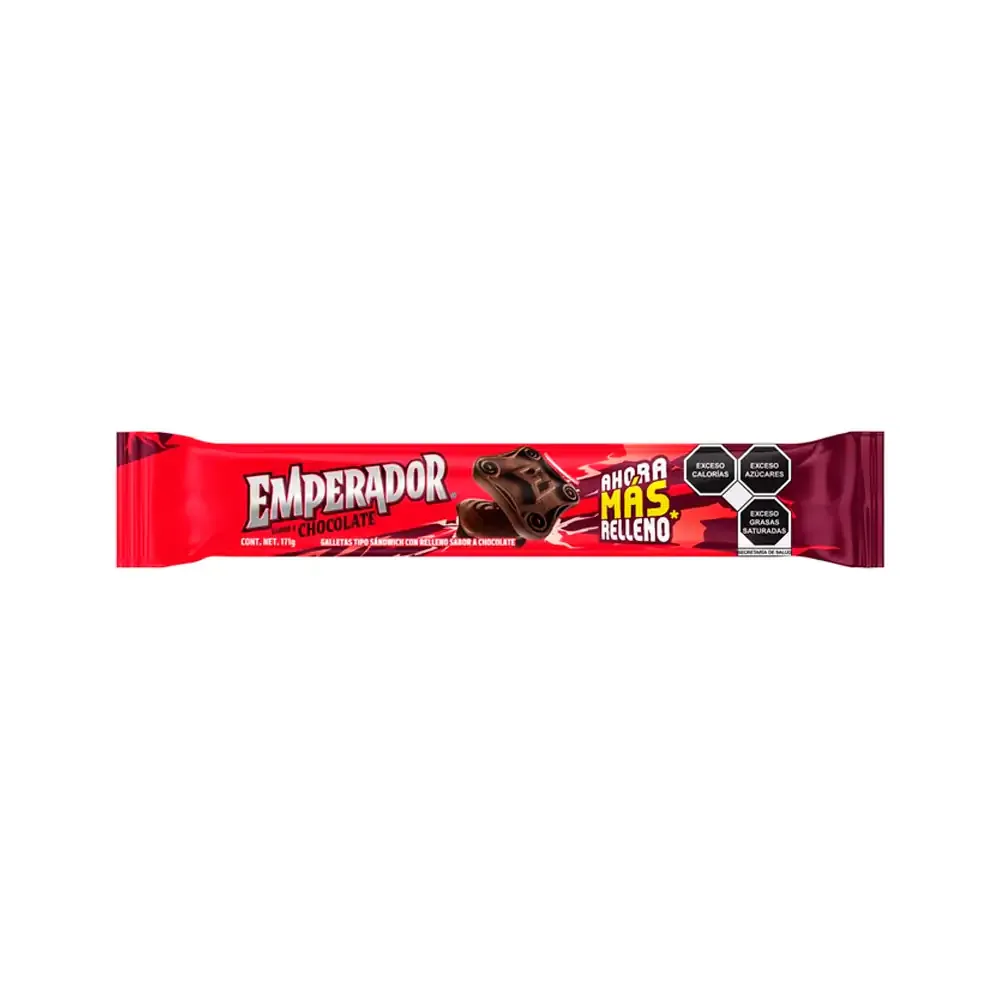 Paquete galleta emperador sabor chocolate 10 galletas rellenas de chocolate, 101g / 047312
