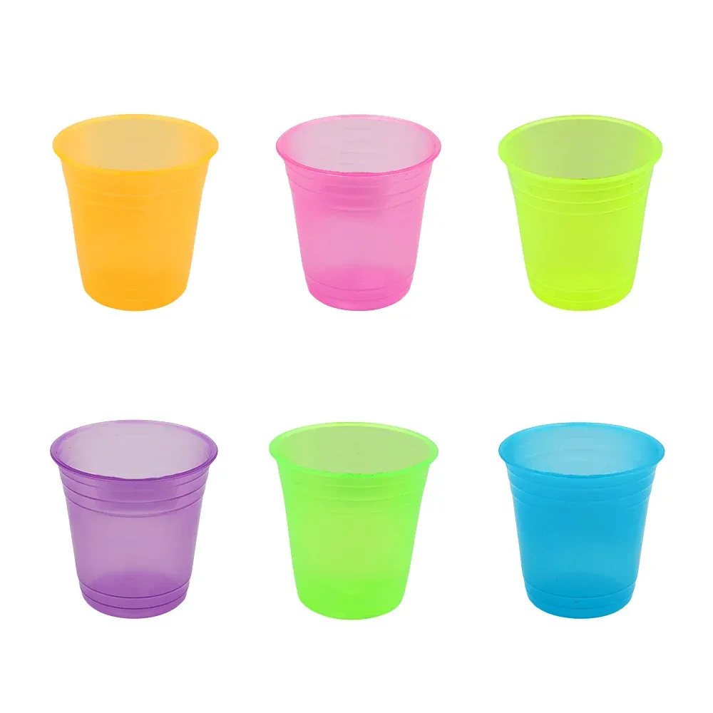 Vaso de plástico tequilero para shot, con relieve de líneas, variedad de colores / cosmo plastik / vaso shots