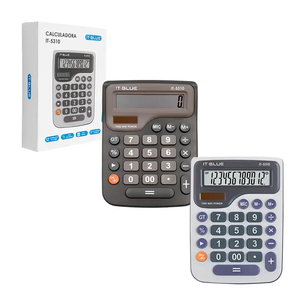 Calculadora electrónica de energía dual con pantalla digital para 12 dígitos