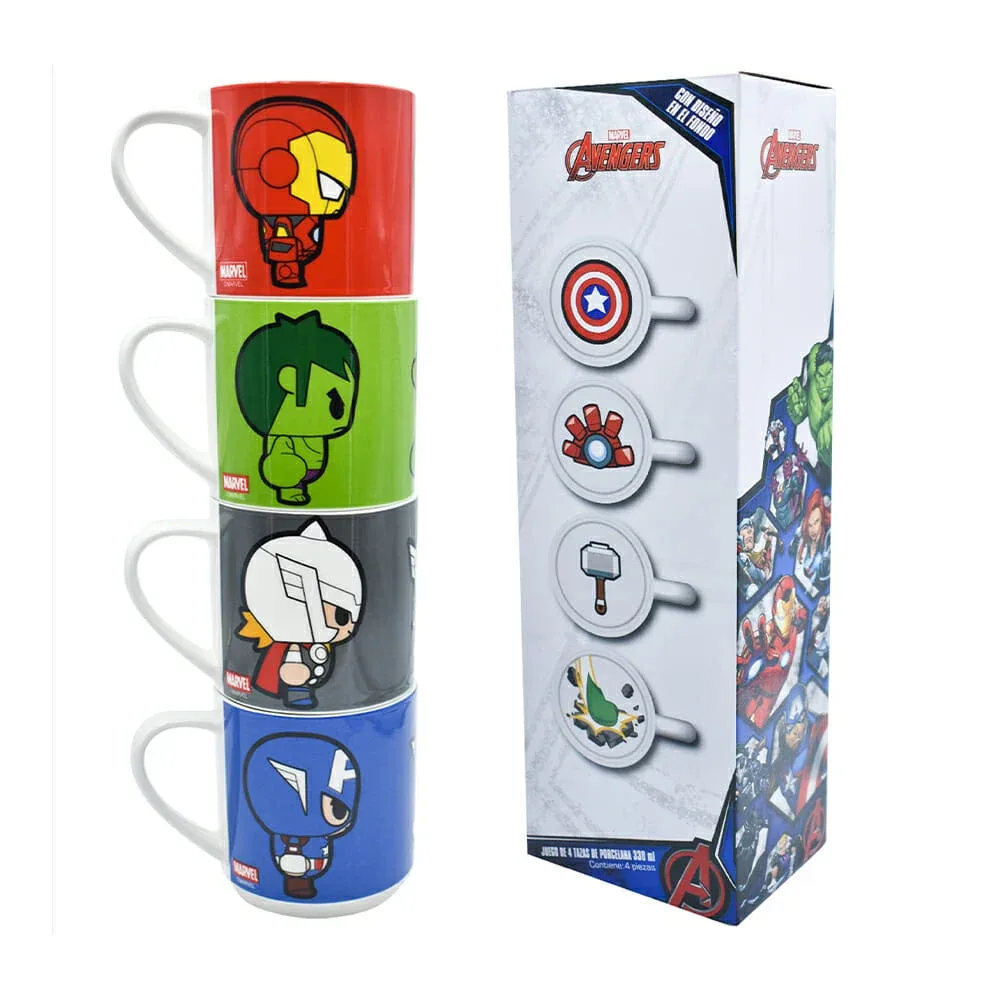Juego de 4 tazas de porcelana apilables de 330ml avengers 1754-22