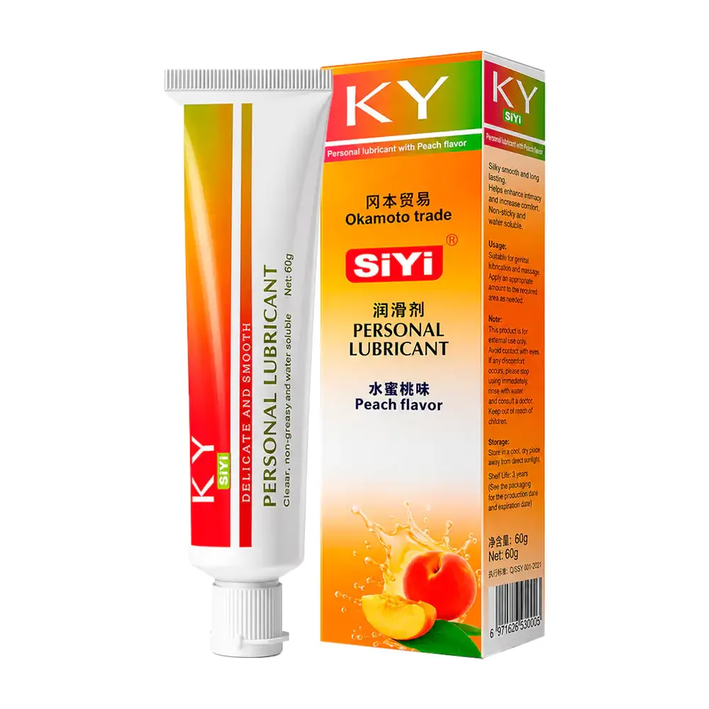 Lubricante siyi a base de agua, aroma y sabor a durazno, 50g / 400516