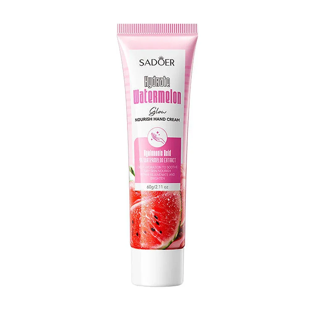 Crema para manos con extracto de sandía y ácido hialurónico, hidratante, 60g