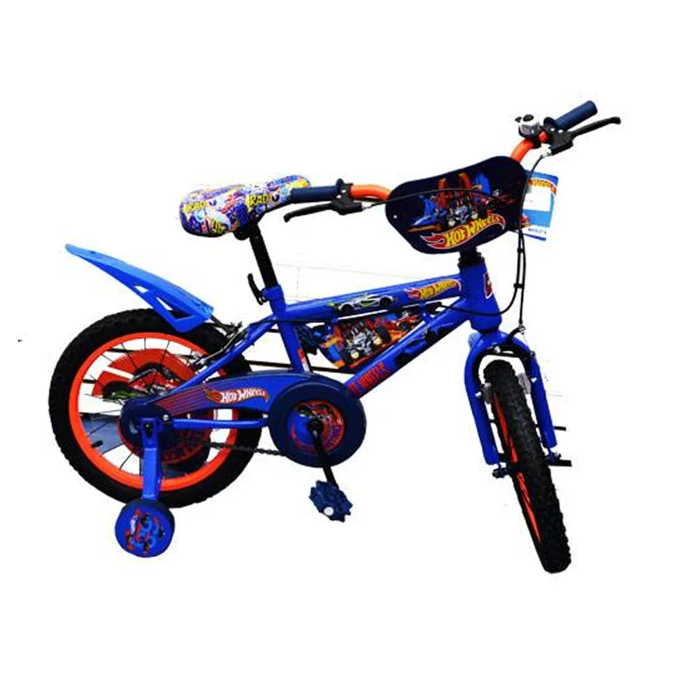 Bicicleta rodada 16 con ruedas de entrenamiento y diseño de hot wheels / 16016-9hw