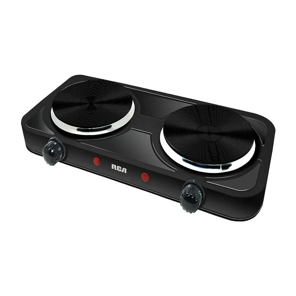 Parrilla plancha eléctrica rca de doble disco 15.5cm con control de temperatura / rc2000n