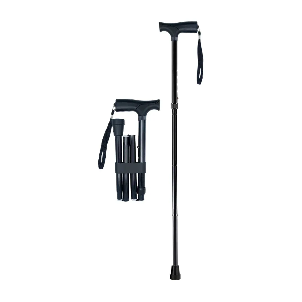 Bastón plegable metalico con mango de plástico / 795-8
