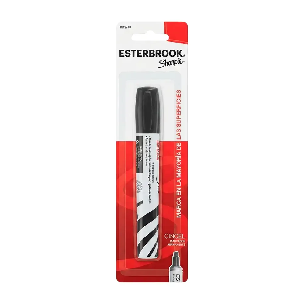 Blíster con marcador sharpie esterbrook permanente negro de punta gruesa