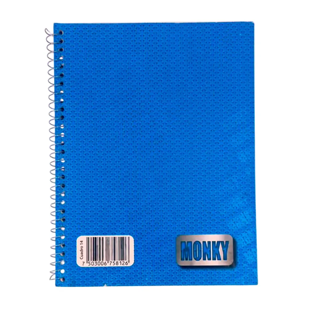 Cuaderno monky profesional con 100 hojas de cuadro alemán y espiral metálico