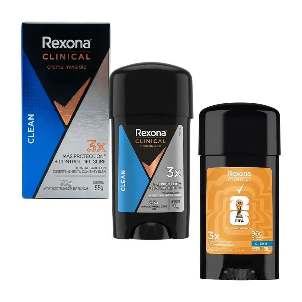 Desodorante antitranspirante en crema rexona clean para hombre, 58g