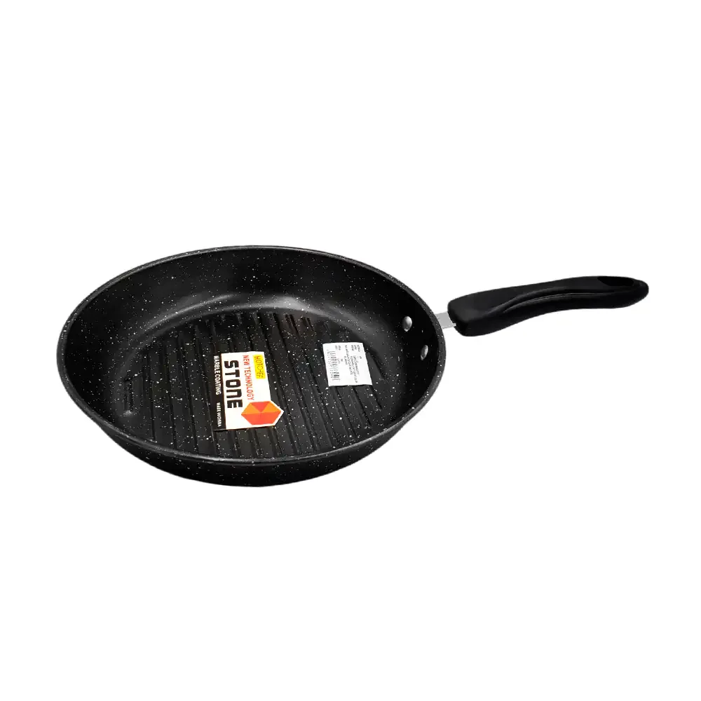Sartén parrilla hotchef antiadherente de 24cm con mango de plástico color negro