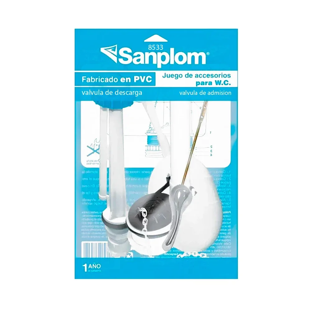 1pza Juego de accesorios sanplom para el baño con válvulas de descarga / admisión y material de polipropileno / sanplom / 0922