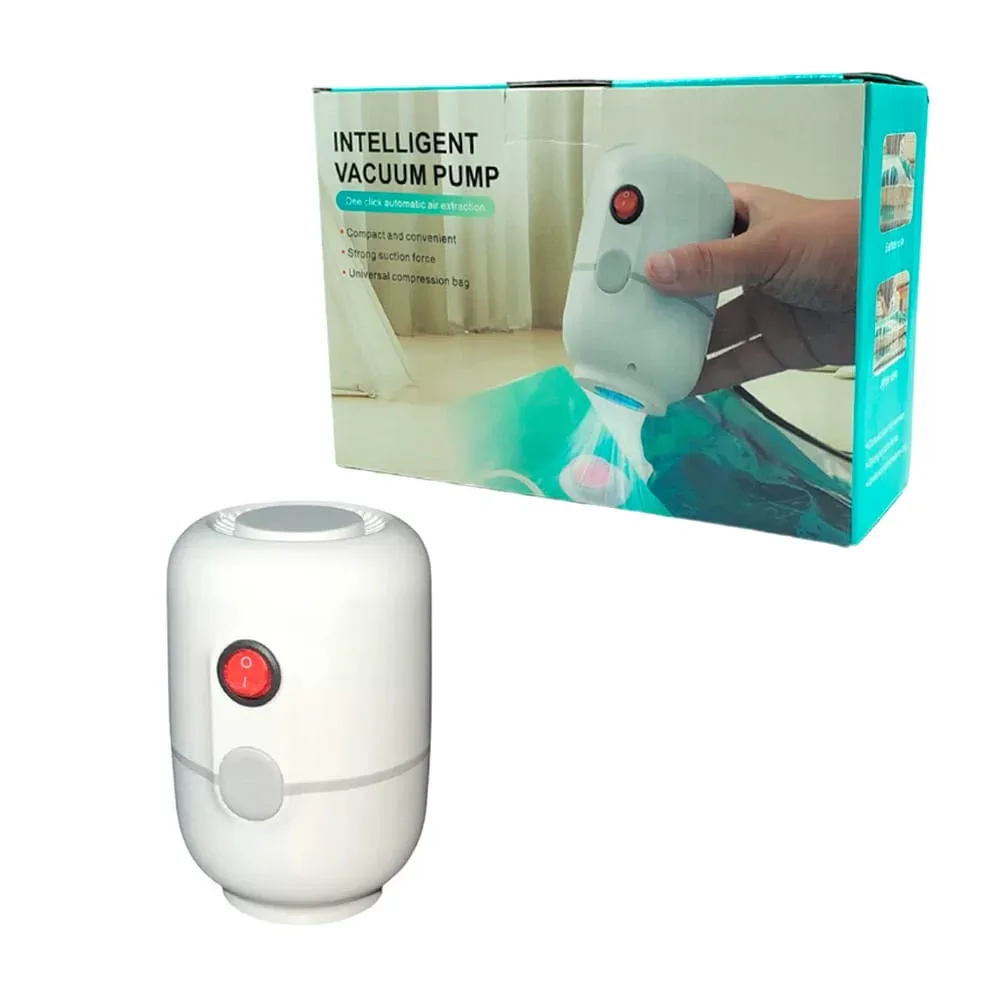 Bomba eléctrica para envasar ropa al vacío + bolsa de plástico con orificio / intelligent vacuum pump / ze-2432