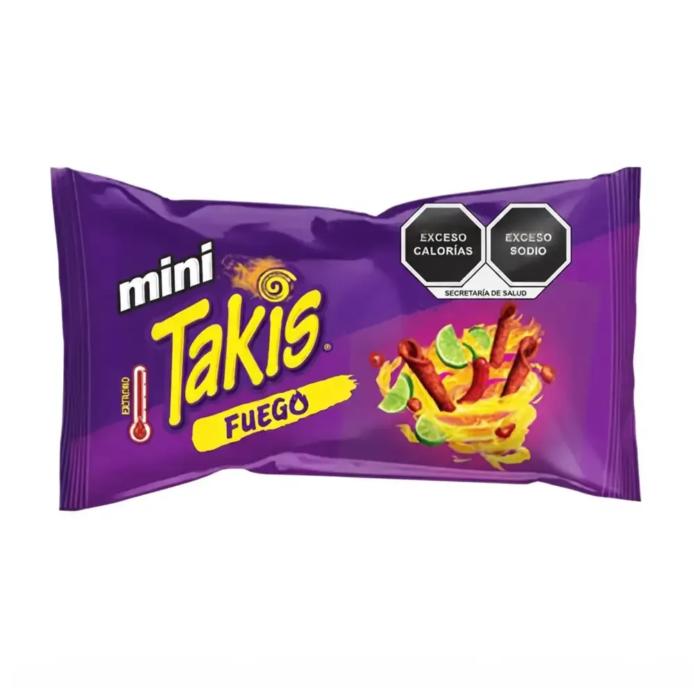 Bolsa con mini takis fuego, sabor chile limón, 35g / takis.mini