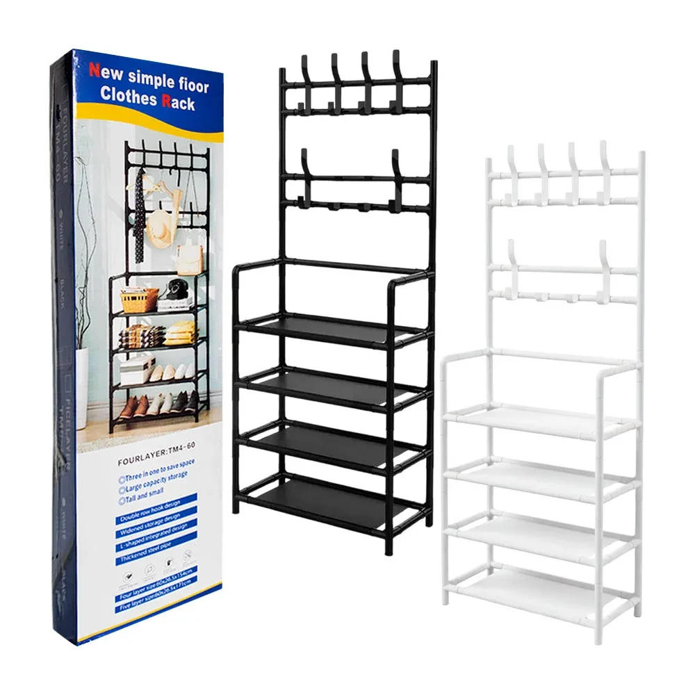 Organizador / repisa multifuncional con 4 niveles y perchero / new simple fioor