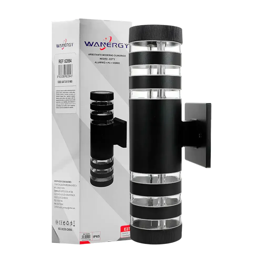 Arbolante moderno cilíndrico de aluminio reforzado con vidrio, 10wx2 / 62094