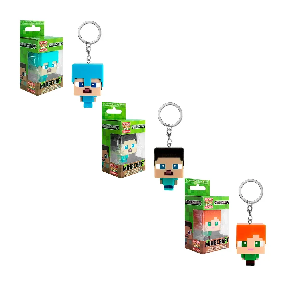 Llavero pop coleccionable de personajes de minecraft, variedad de modelos