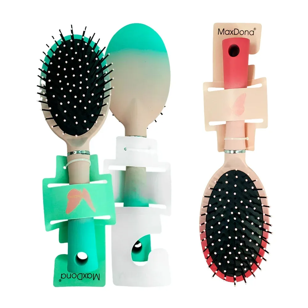 Cepillo ovalado bicolor maxdona para el cabello, variedad de colores / a608