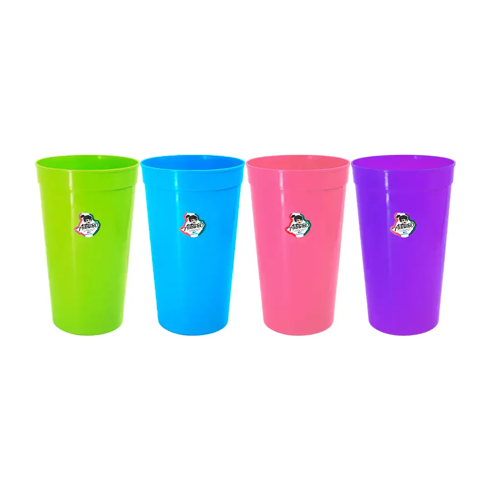 1pz Vaso de plástico liso aitana con capacidad de 1l, variedad de colores
