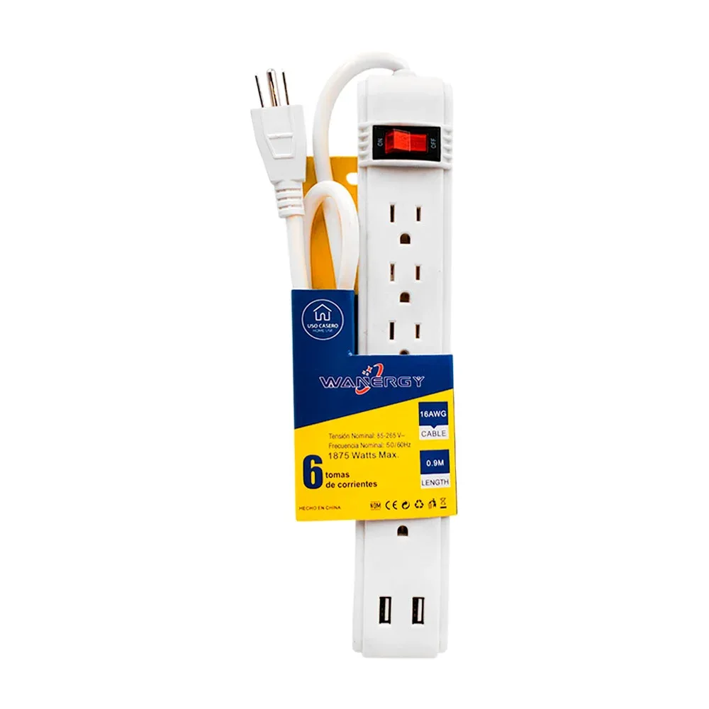 Multicontacto wanergy con 4 tomacorrientes trifásicos y 2 conectores usb / 05126