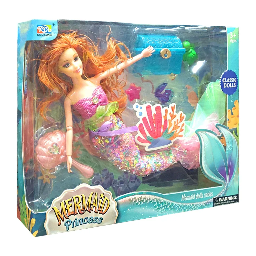 Muñeca articulada sirena mermaid princess con diversos accesorios /classic dolls