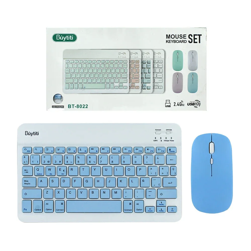 Combo mouse y teclado inalámbricos buytiti, variedad de colores / bt-8022