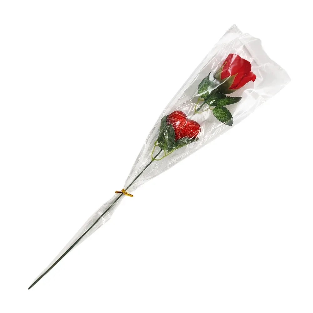1pza rosa artificial + corazón con glitter, leyenda te amo