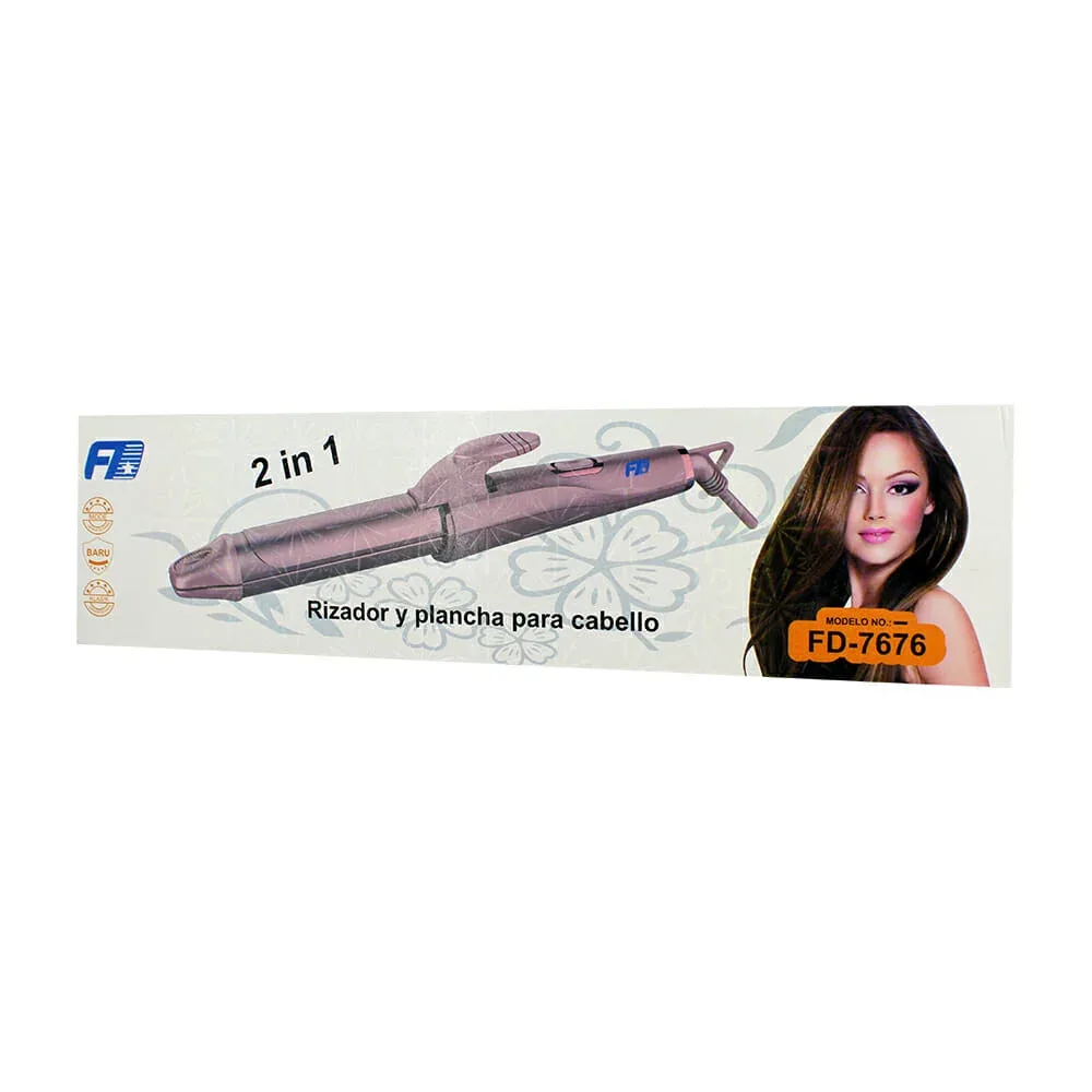 Plancha / rizadora profesional con control de temperatura para cabello fd-7676