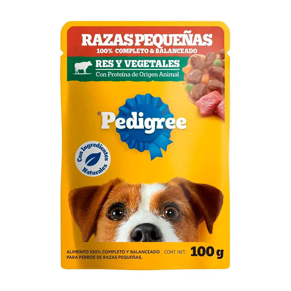 1pz alimento húmedo para perros, sobre pedigree de pollo y vegetales, 100g, razas pequeñas