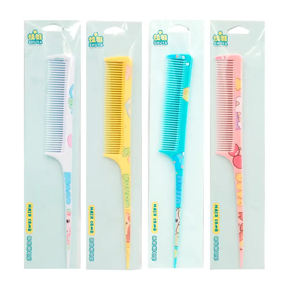 1pz Peine de plástico para el cabello con estampado kawaii, 23cm, variedad
