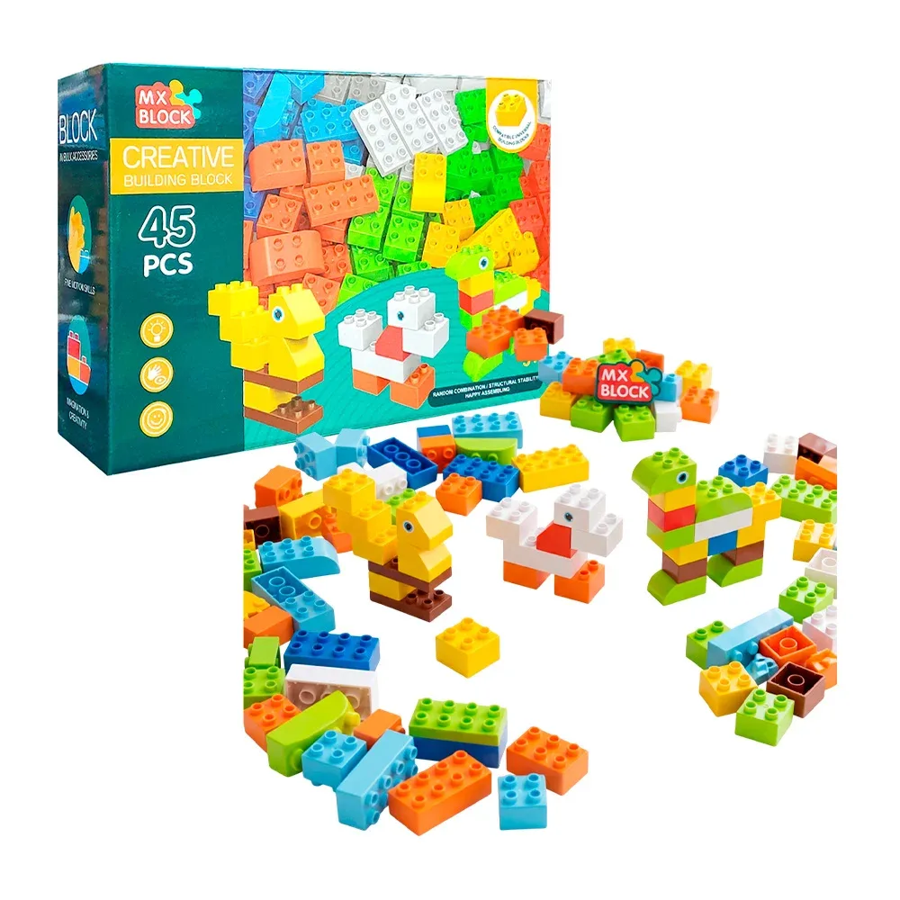 Juguete didáctico infantil con 45 bloques de bloques armables de construcción