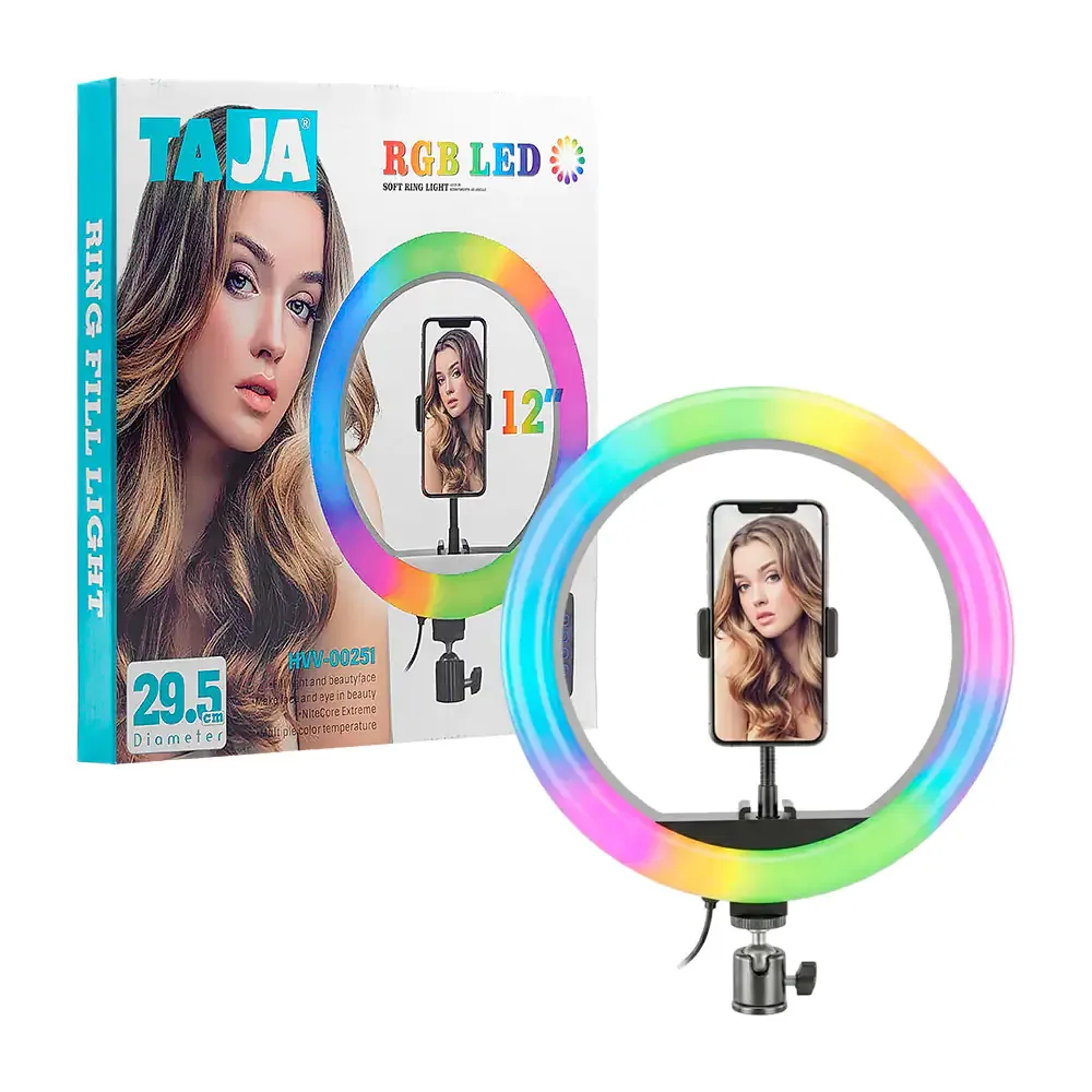Aro de luz led taja de 12 in - 29.5 de diámetro, luz rgb + controlador