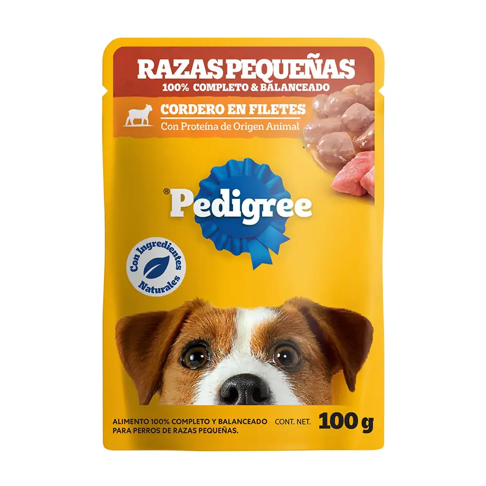 1pz alimento húmedo pedigree sabor cordero en filetes para razas pequeñas, 100g / 5917