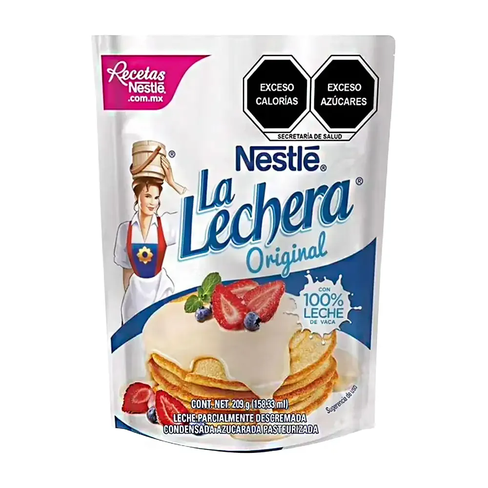 1pz Sobre con leche condensada nestle, la lechera original de 209g