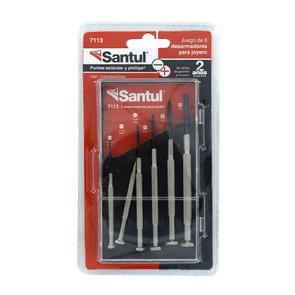 Estuche con 6 desarmadores santul de precisión joyería / 7113
