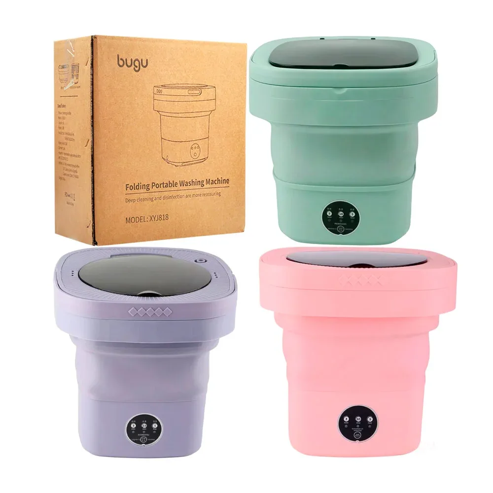 Mini lavadora portátil plegable, capacidad 6 litros, 10w de potencia, variedad